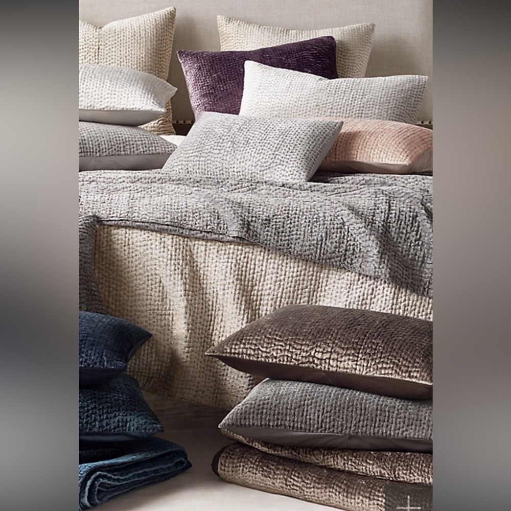 NWOT Restoration Hardware RH Teen 1 warm charcoal velvet standard sham $150